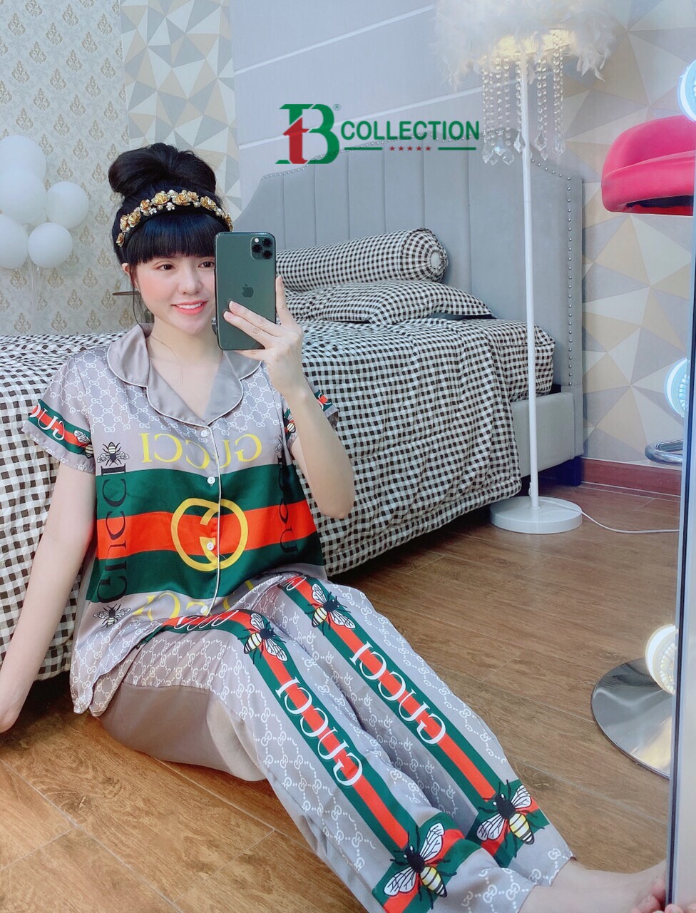 ĐỒ BỘ  PIJAMA SATIN GUCCI SIÊU CẤP