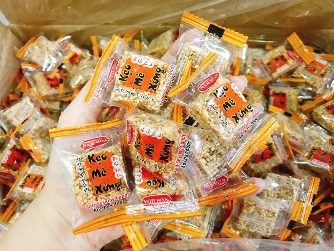 500g kẹo mè xửng thơm nam hòa-bánh kẹo ăn vặt - đồ ăn vặt - mứt tết