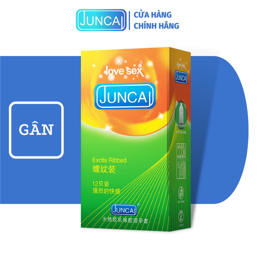 Bao cao su Juncaii Extra Ribbed ( hộp 12 chiếc)