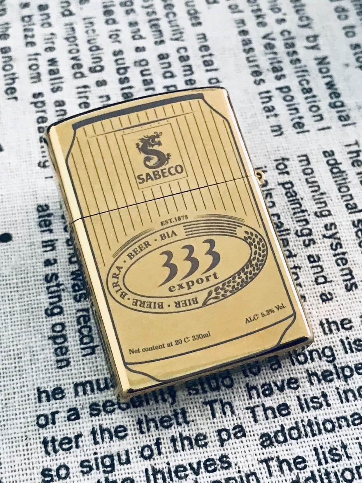 [HCM]Bật Lửa Zippo Khắc Laze Hình Chai Bia 333 Cao Cấp