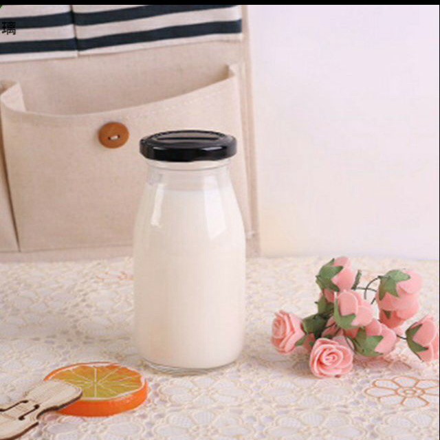 Combo 6 Chai thủy tinh 200ml trơn nắp đen