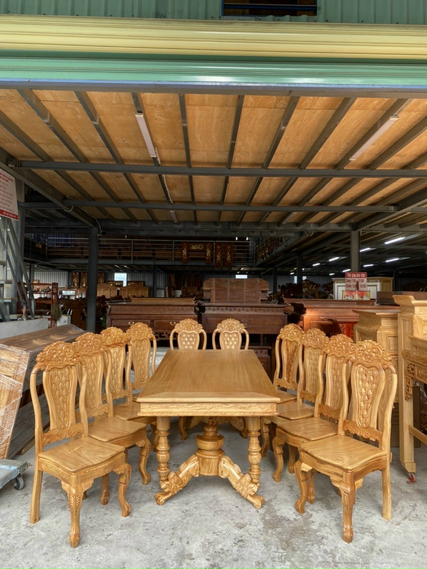Bộ bàn ăn 8 ghế gỗ gõ đỏ mẫu mới siêu đẹp  FREESHIP 50 KM