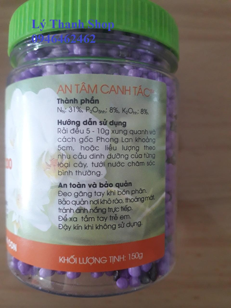 Phân bón chuyên dùng cho lan 31.08.08 150gr