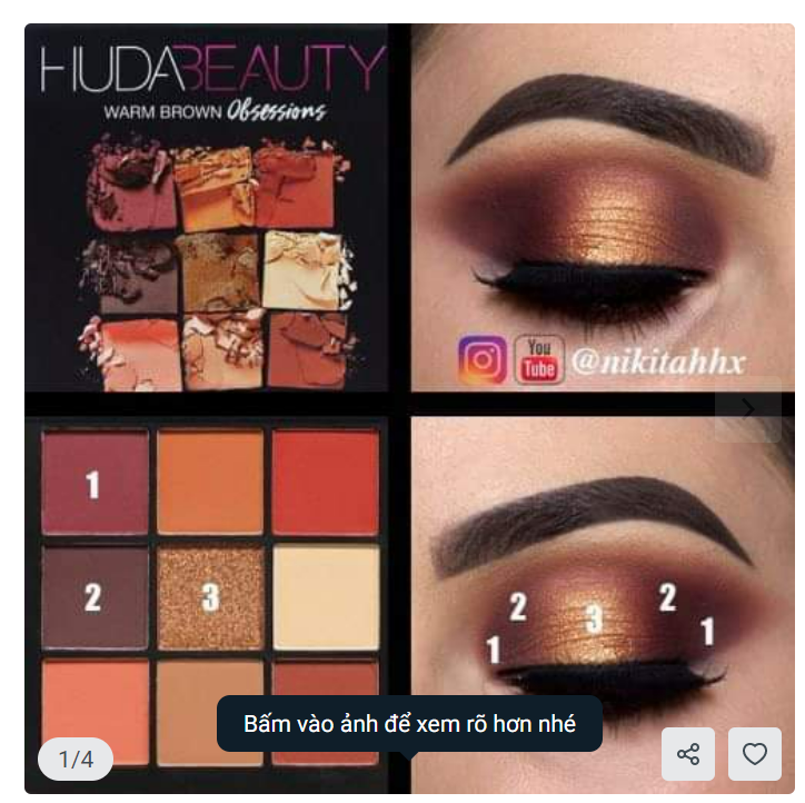 Bảng phấn Huda mini 9 ô Huda Beauty Warm Brown Obsessions