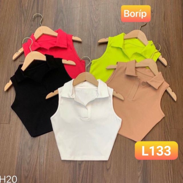 Áo ba lỗ cổ trụ borip