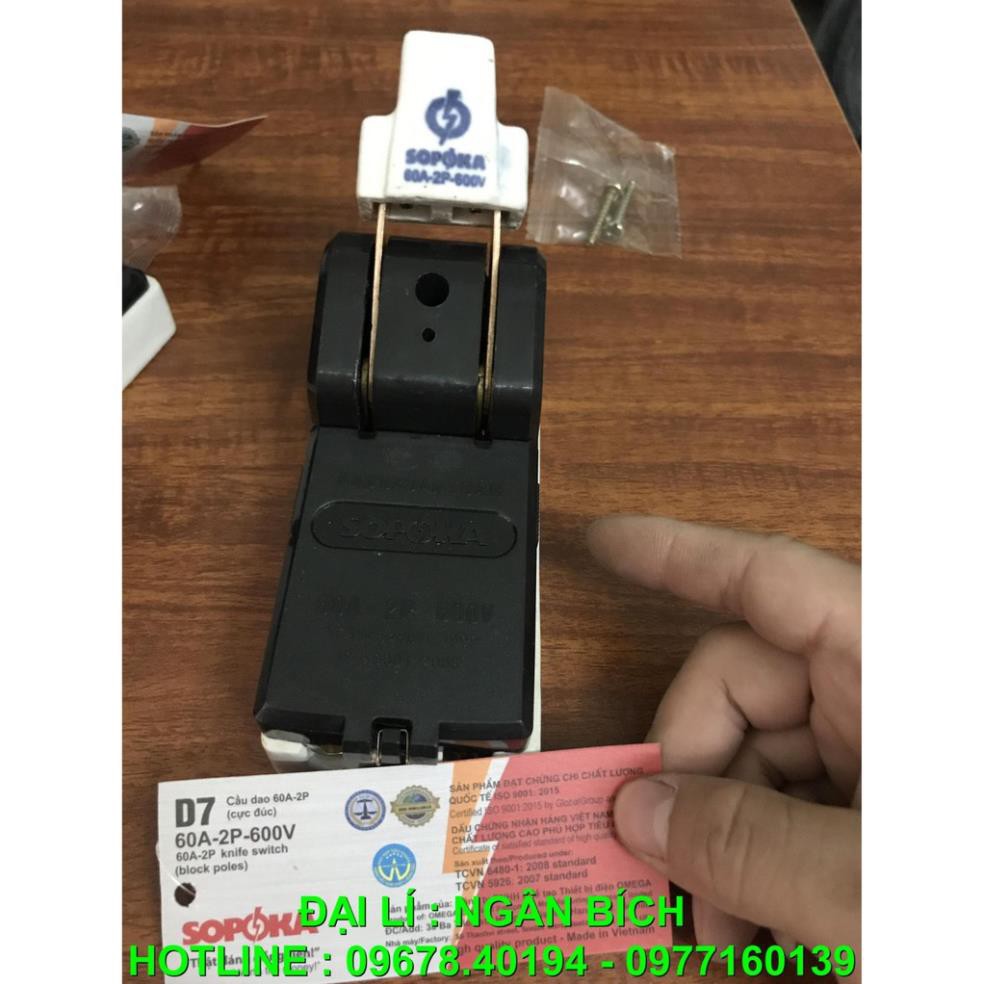 Cầu dao 2 pha , cầu dao 2 pha đảo chiều 60A ( 60A - 2P - 2N) ,và cầu dao 2 pha 60A ( 60A - 2P)