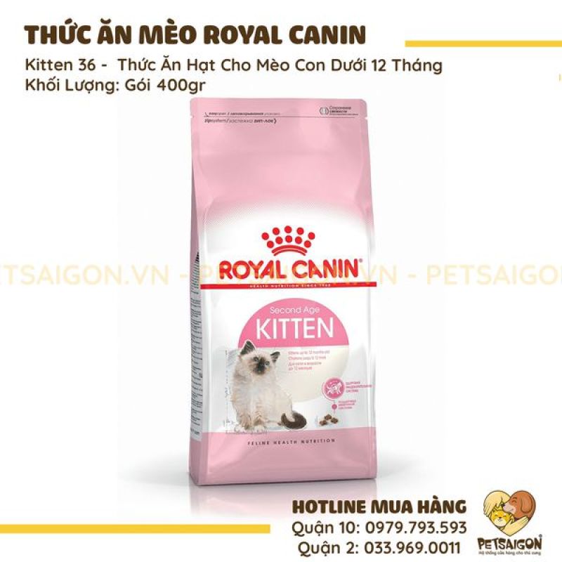 ROYAL CANIN KITTEN 36 - THỨC ĂN HẠT CHO MÈO CON DƯỚI 12 THÁNG