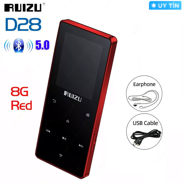 Máy nghe nhạc mp3 bluetooth 5.0 hifi lossless ruizu d28 bộ nhớ trong 8gb