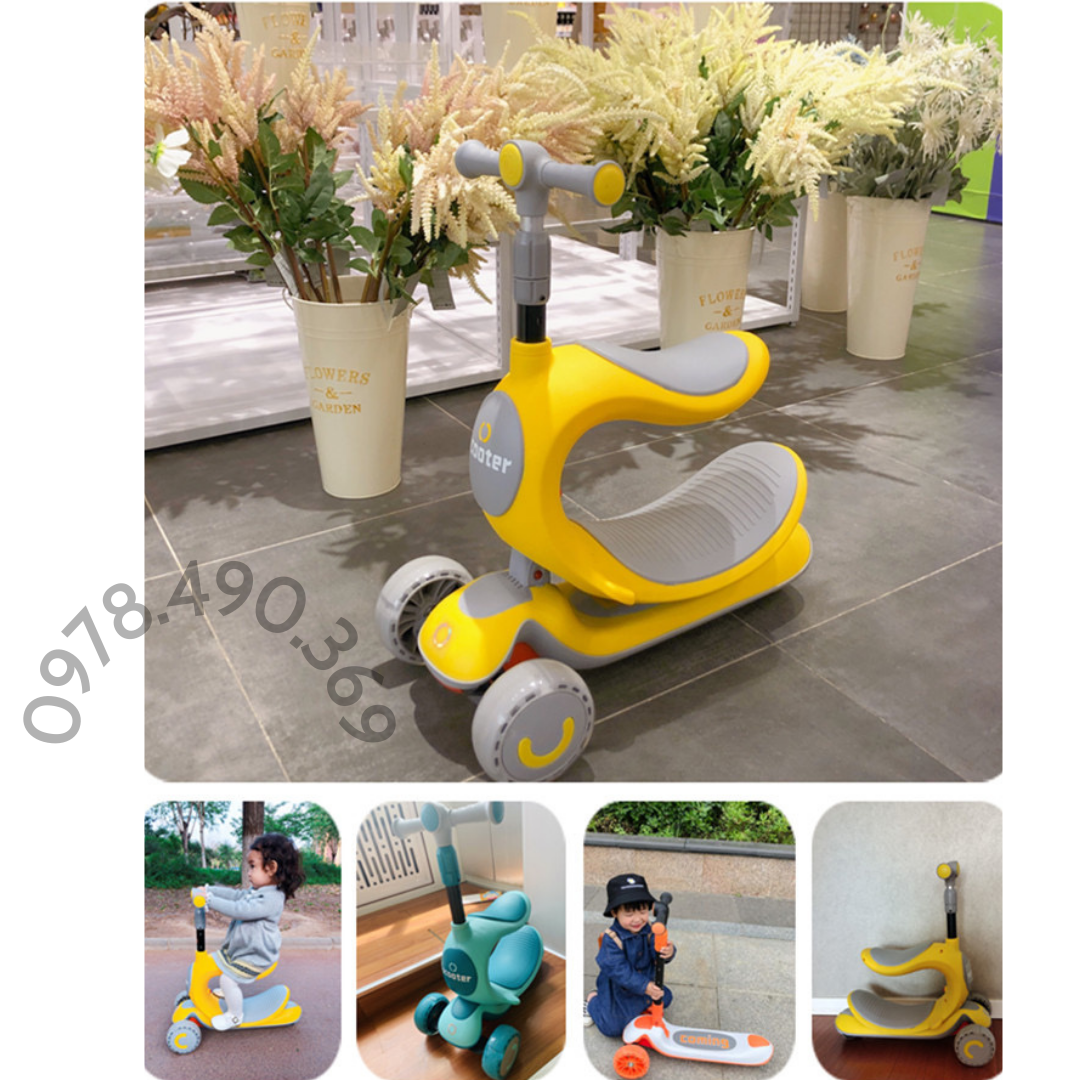 Xe trượt scooter cao cấp đa năng 3 trong 1, Chòi chân, Trượt Scooter, Bập bênh cho bé