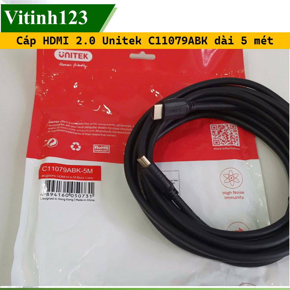 Cáp HDMI 2.0 Unitek C11079ABK 1.5m,3m,5m,10m