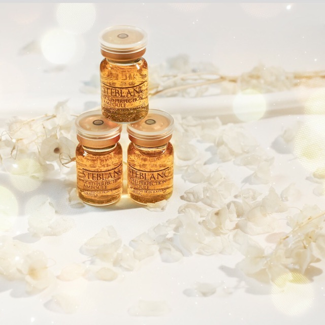 [Hcm]Tinh Chất Vàng 24K Steblanc Gold Perfection Ampoule - Hộp 12 Chai Tặng 6 Vòi