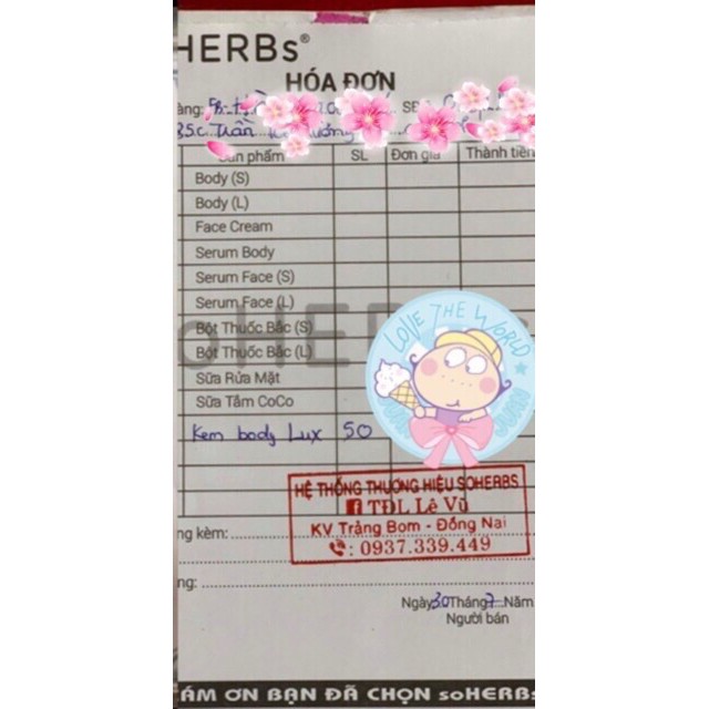 [HCM]KEM BODY LUX SOHERBS TINH CHẤT YẾN TƯƠI