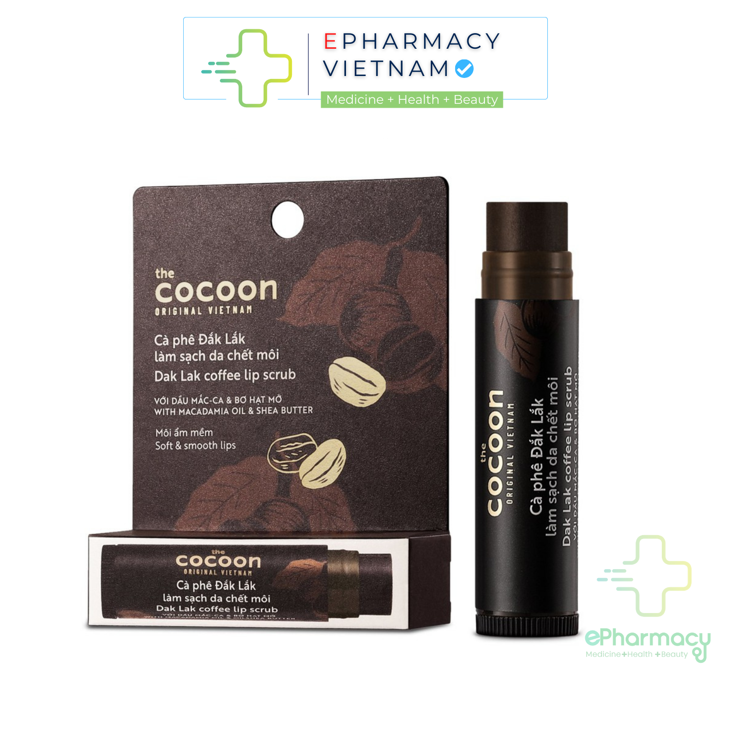 Tẩy Tế Bào Chết Môi COCOON Cà Phê Đắk Lắk chống thâm môi - COCOON Dak Lak Coffee Lip Scrub 5G
