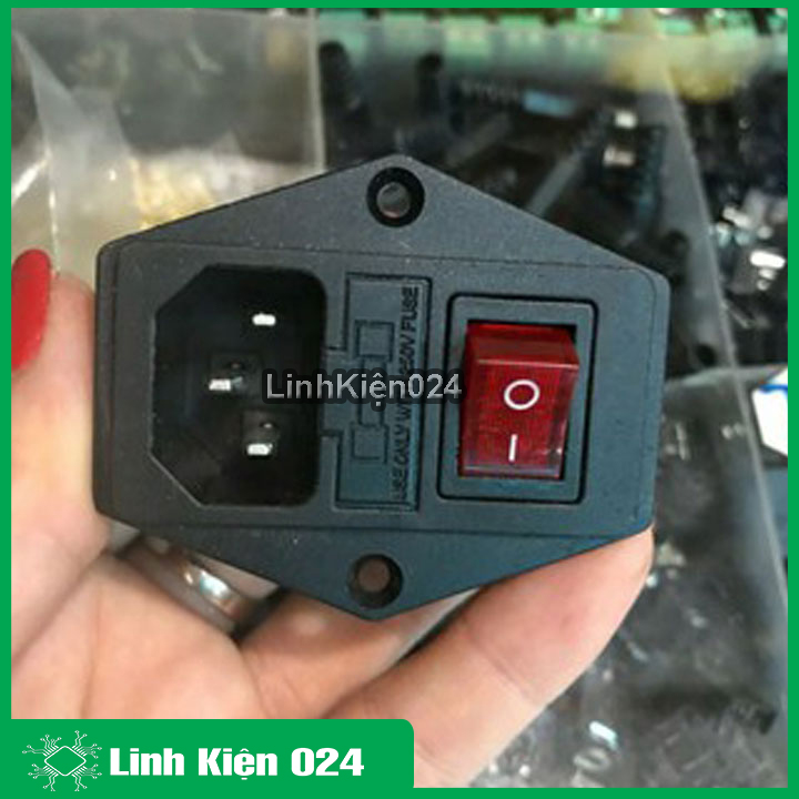Jack cắm âm có cầu chì công tắc nguồn
