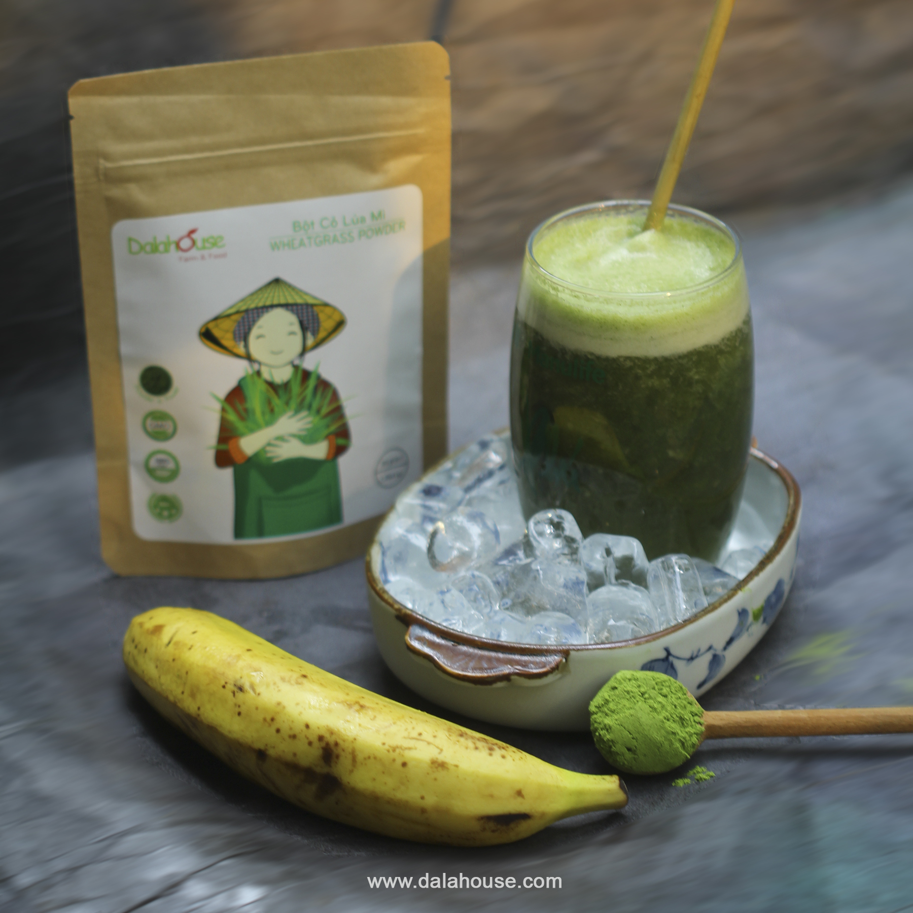 Bột cỏ lúa mì hữu cơ sấy lạnh Dalahouse (wheat grass powder)
