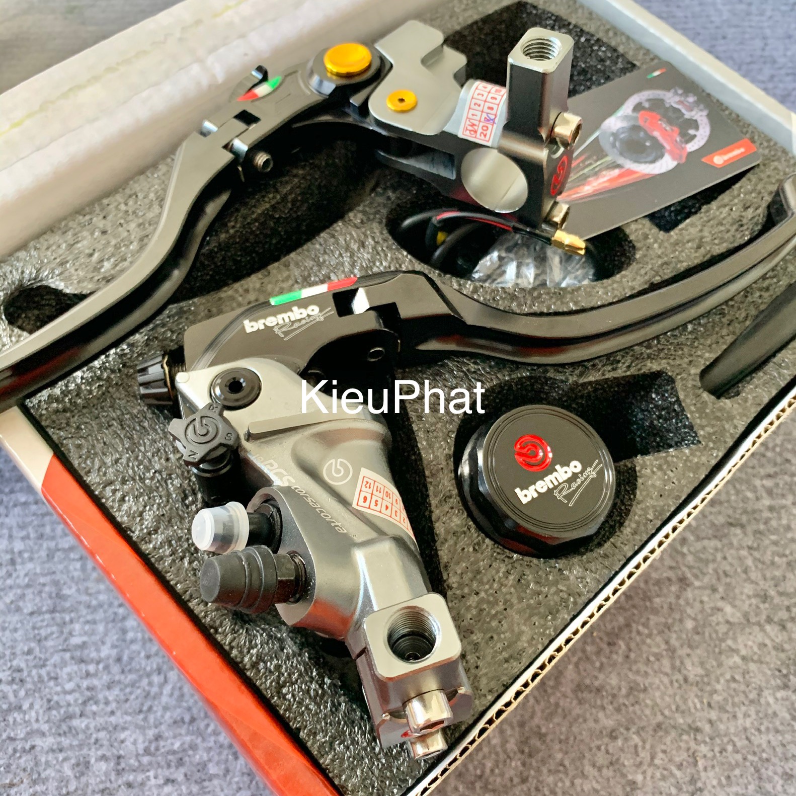 Cùm tay thắng. Tay côn Bremboo 1 cặp Full phụ kiện