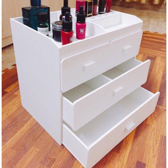 [HCM]Kệ Đựng Mỹ Phẩm  Đựng Trang Điểm 4 Tầng WHITE