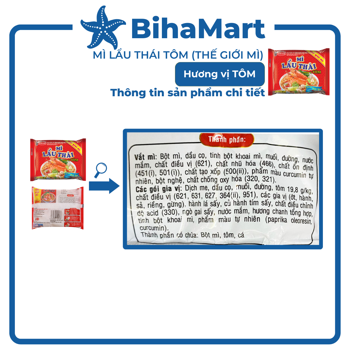 [SET 5 GÓI] - ACECOOK - Mì lẩu Thái Tôm, Mì ăn liền lẩu thái Tôm, Mì lẩu Thái hương vị Tôm, Mì Thế giới mì Acecook (81g/gói)