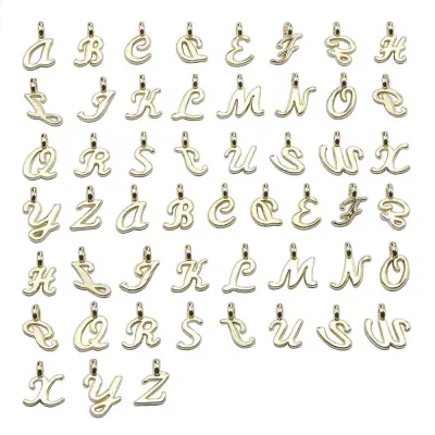 GAOJINDU19 26/52/156pcs Jewelry Making Tools Pendants DIY Necklace 26 Letter Random Mixed Gold Alphabet Ancient Letters Shape Charms