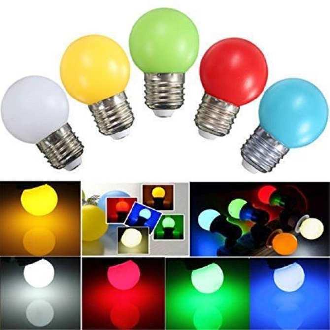 [HCM]Bộ 10 Bóng đèn tròn trang trí các màu LED 1W - Bóng chanh MỖI MÀU 2 BÓNG : Trắng Vàng Đỏ Xanh dương Xanh lá