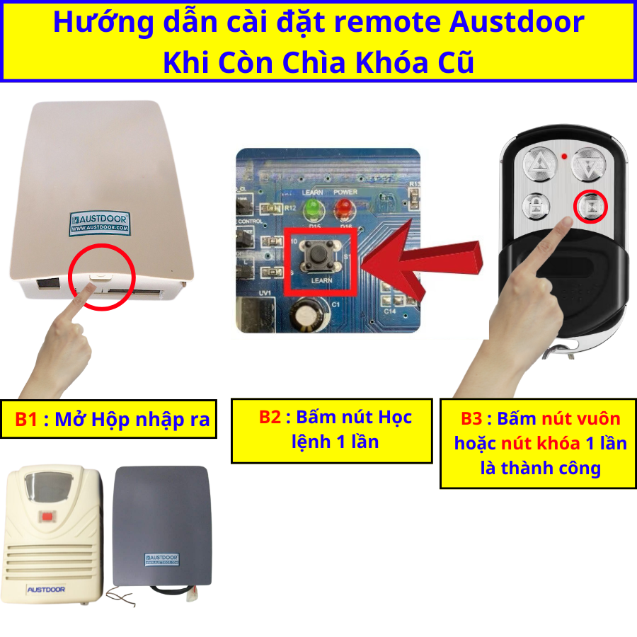 Chìa khóa remote Cửa Cuốn Austdoor