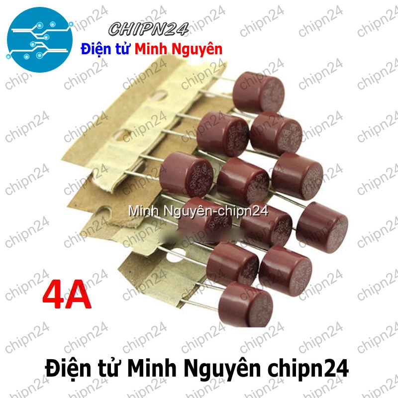 [2 cái] (K449) Cầu Chì Tròn 4A 250V 8x8mm (T4A250V 382) - HH006153
