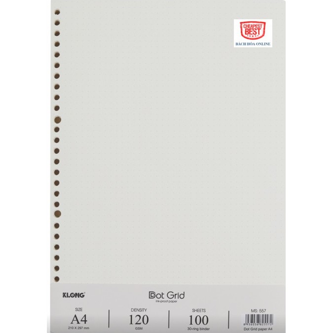 Ruột sổ còng  A4 - 100 tờ; MS: 556, 557,558
