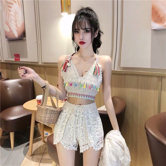 Set đồ bơi bikini đi biển 3 món sang chảnh (Có bán lẻ)
