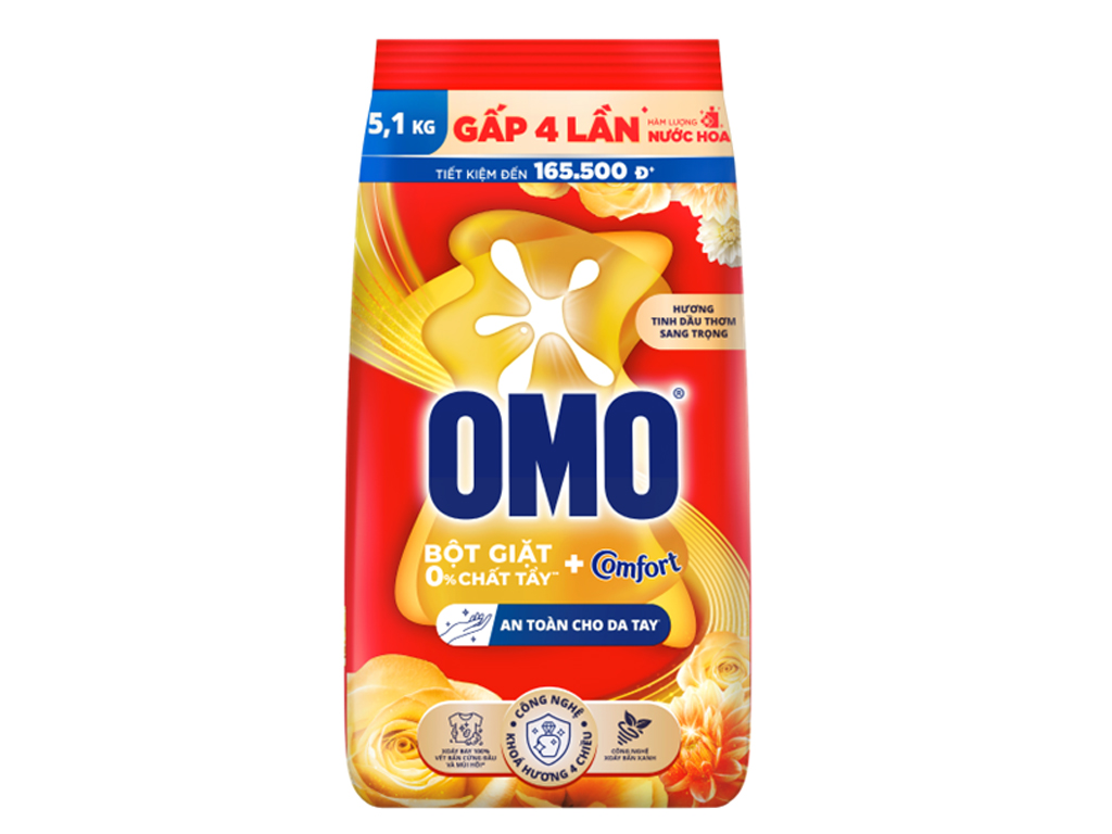[Mẫu Mới] Bột Giặt Omo Comfort Tinh Dầu Thơm Tinh Tế 5,3Kg