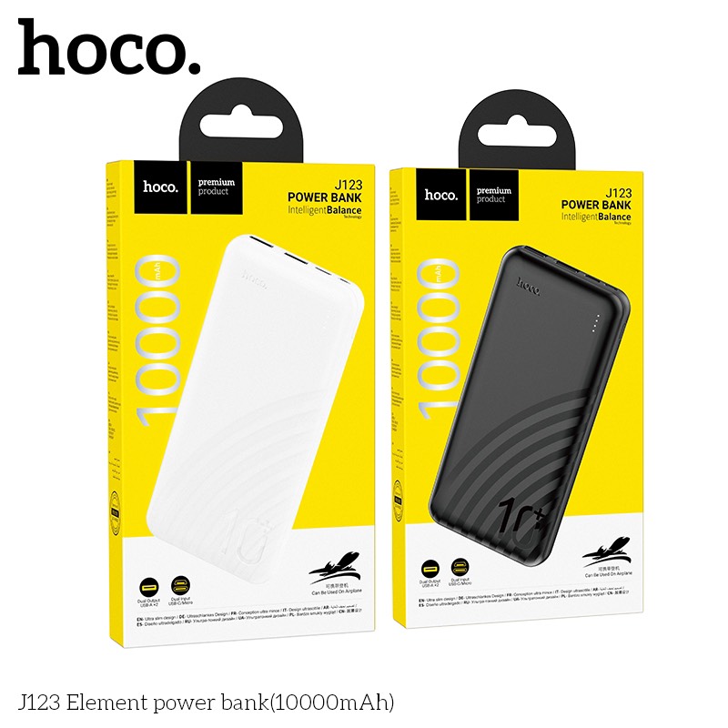 [HCM]Pin sạc dự phòng Hoco J123 10000mAh  2 cổng sạc