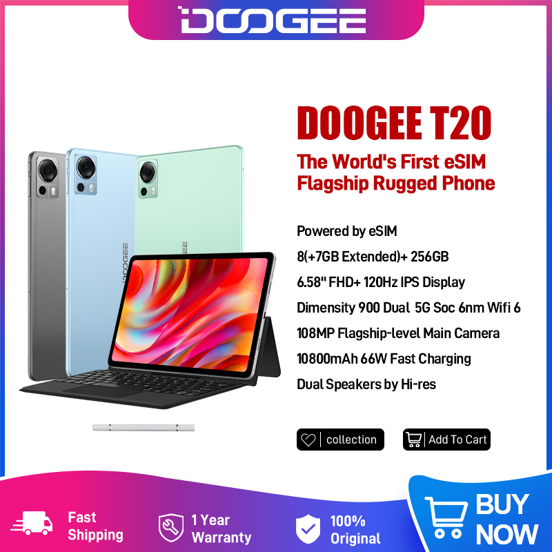 DOOGEE T20 Tablet 10.4 2K T V Certified Display 8GB+256GB Octa Core