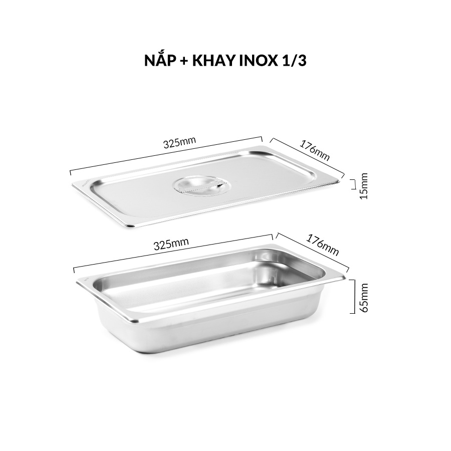Khay Inox đựng thực phẩm, khay đựng thức ăn buffet đủ size - inox 304