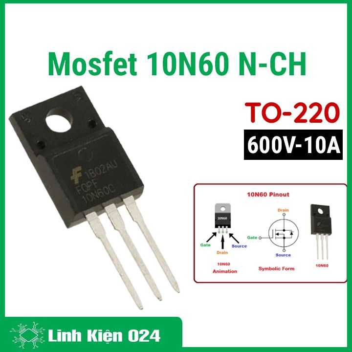Mosfet 10n60 to-220 600v 10a n-ch