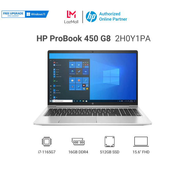 [VOUCHER 1TR5] Laptop HP ProBook 450 G8 (2H0Y1PA) i7 1165G7 | 16GB RAM | 512GB SSD | 15.6 FHD | MX450 2GB | Win 10 | Bạc
