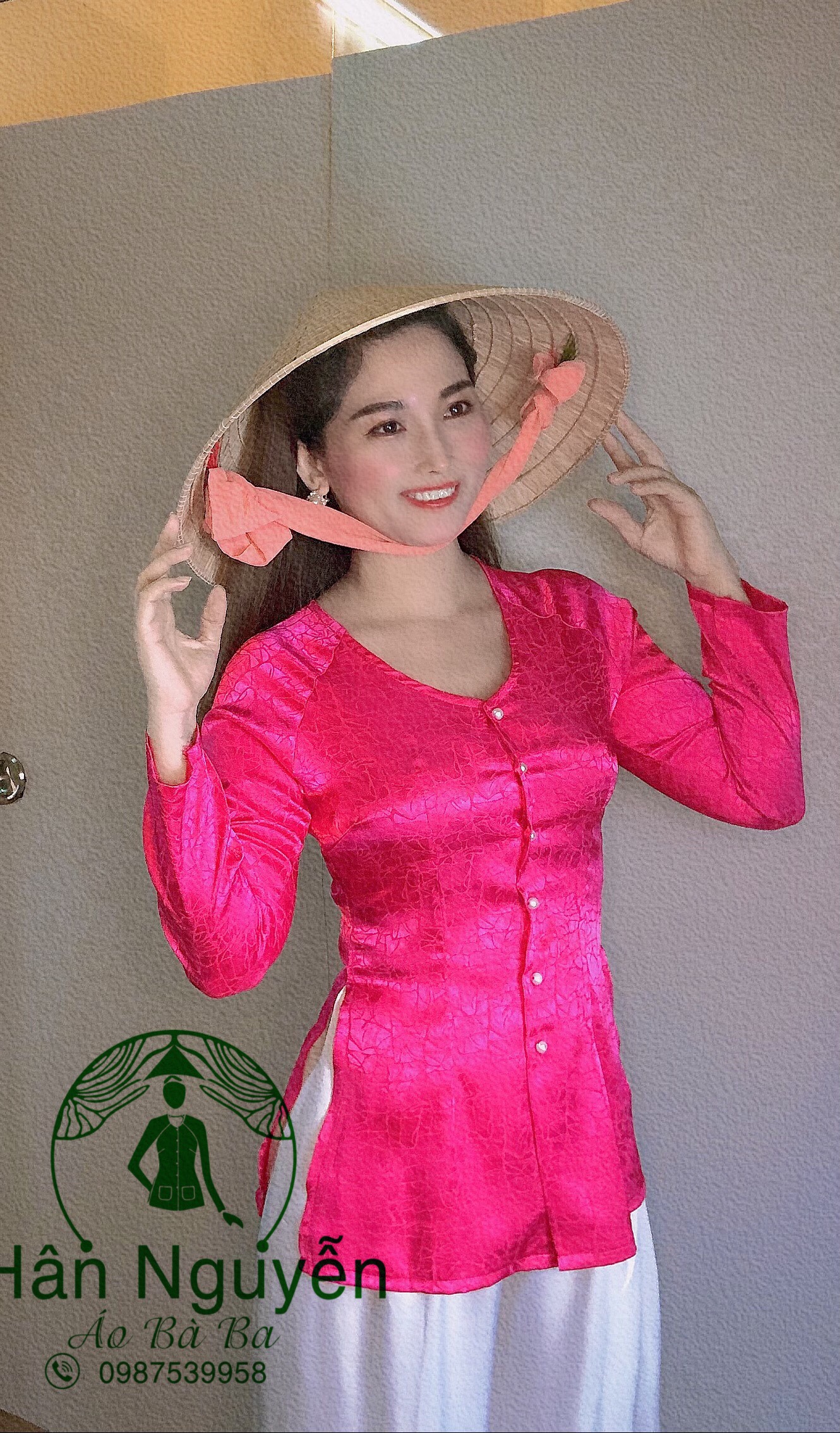 B.A42 - ÁO BÀ BA GẤM ĐÁ CỔ TIM ( ÁO LẺ)
