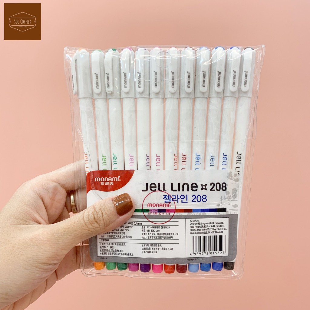 [HCM]Bộ bút màu Monami Jell Line 208