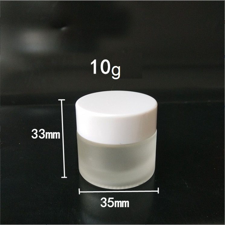 Bộ 10 hũ thủy tinh 5g 10g 15g 20g 30g 50g 100g thân mờ nắp trắng đựng kem, hủ thủy tinh chiết mỹ phẩm du lịch