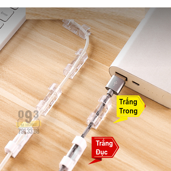 Combo 10 Nút Kẹp Cố Định Dây Cáp Điện Móc Kẹp Chia Dây Điện