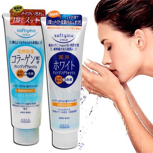 Sữa Rửa Mặt Trắng Da Kose Softymo 190G/220G Nhật Bản