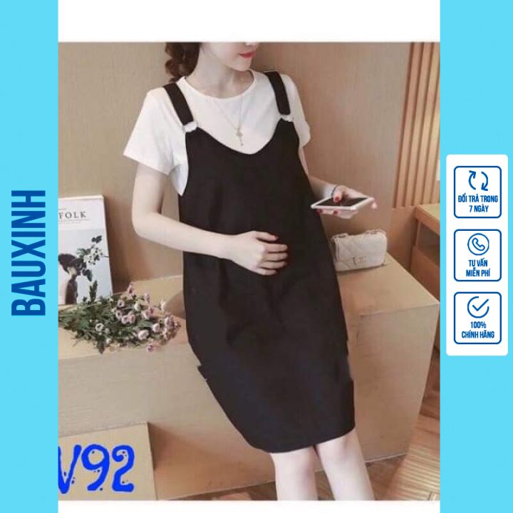 Sét váy bầu yếm đẹp hit hot mùa hè- đầm bầu yếm xinh cộc tay trẻ trung dáng maxi