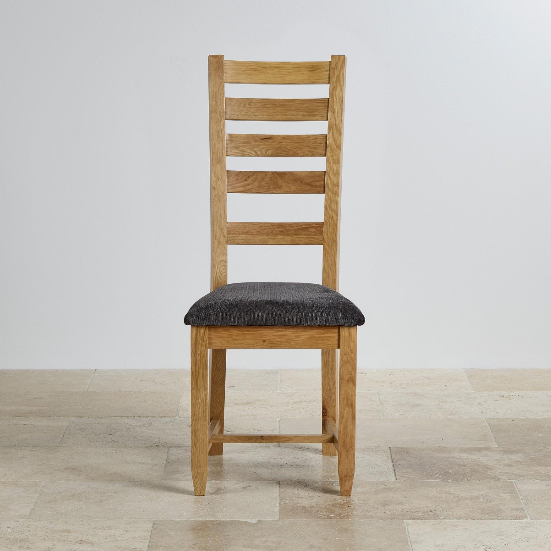 Ghế bàn ăn gỗ sồi Holy bọc simili đen