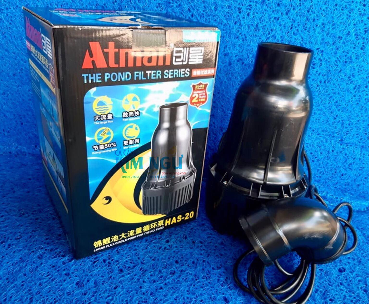 Máy Bơm Đứng Tạt Hồ Cá Koi ATMAN HAS 20 (125W) HAS20 HAS-20