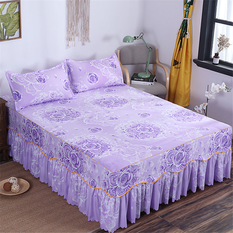 Jue Yi  Simmons bedspread Korean bed sheet bed cover non-slip bed sheet 6 feet,180*200cm 【1 bed cover + 2 pillowcases】