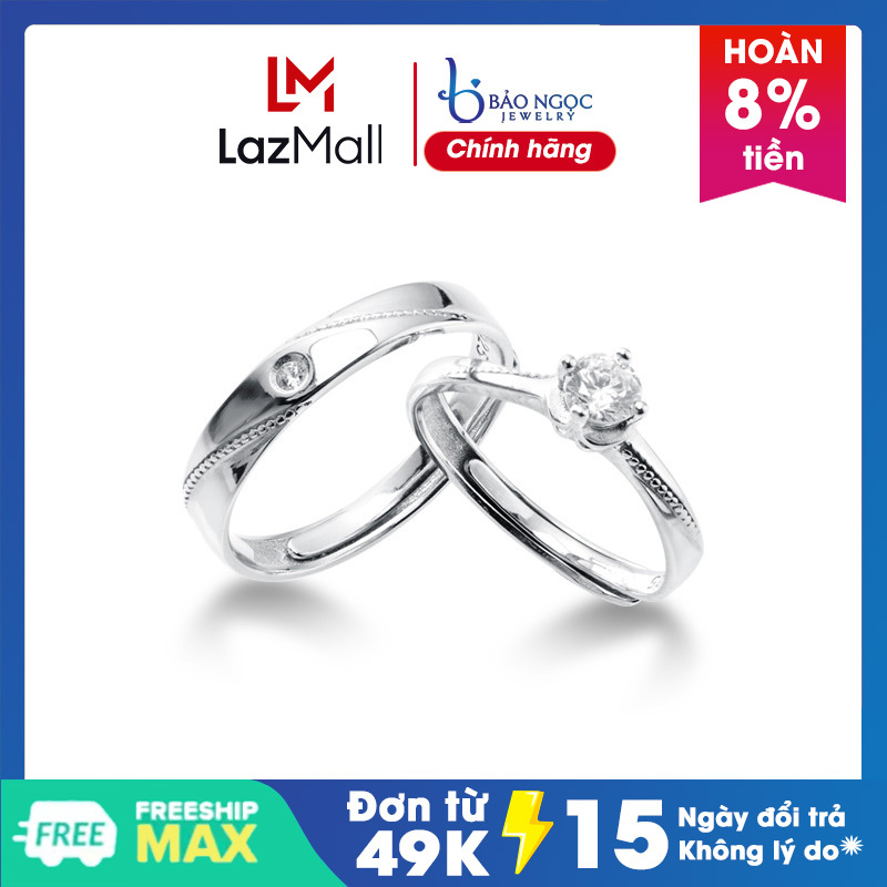 Nhẫn Cặp Đôi Tình Yêu, Nhẫn Đôi Bạc Nam Nữ Freesize, Tuỳ Chỉnh Size Linh Hoạt, Kèm Hộp - ND2521 - NHẪN ĐÔI