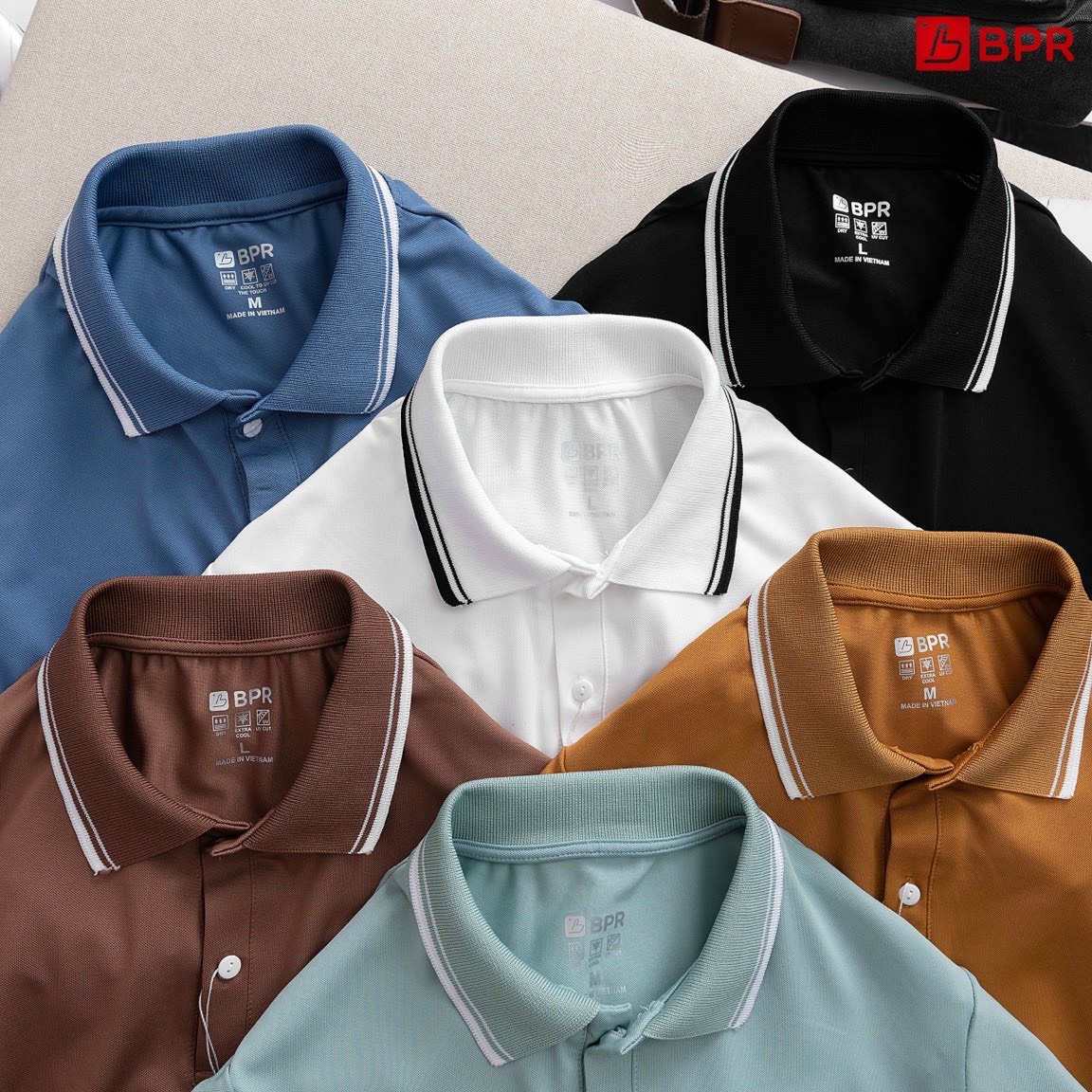 Áo polo nam cổ bẻ chất VẢI CÁ SẤU CAO CẤP