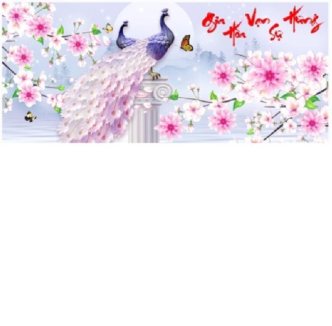 Tranh đính đá Gia Hòa Vạn Sự Hưng LV257  KT110x55cm