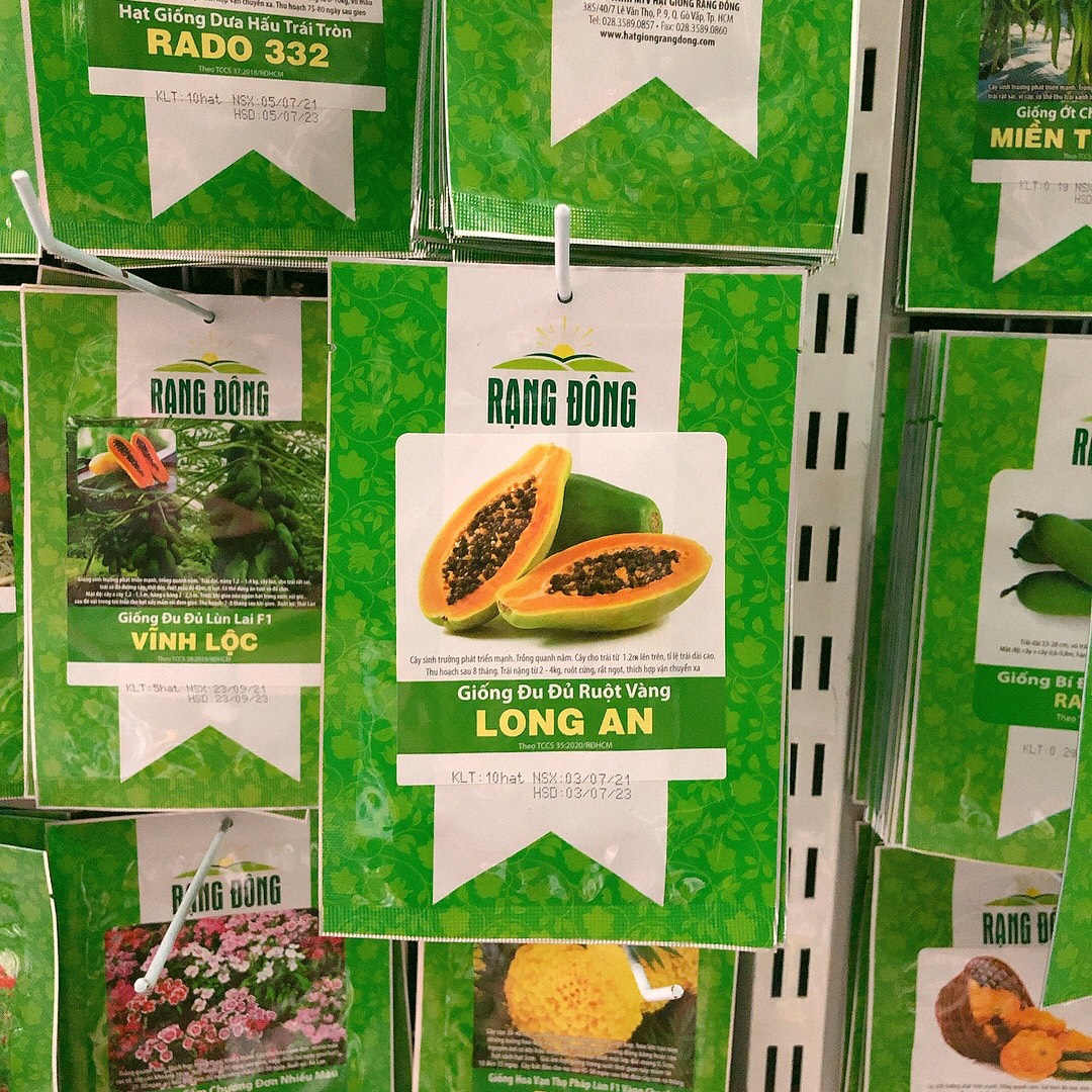 Hạt Giống Đu đủ ruột vàng Long An (10 hạt)