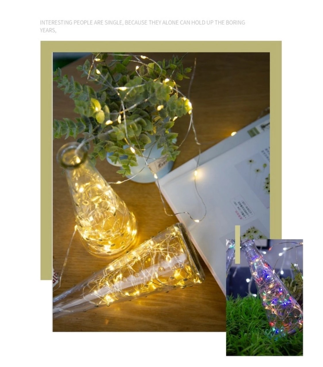 (Pin AA, ko kèm pin) Dây đèn led đom đóm Fairy light trang trí decor 2 chế độ nháy và không nháy