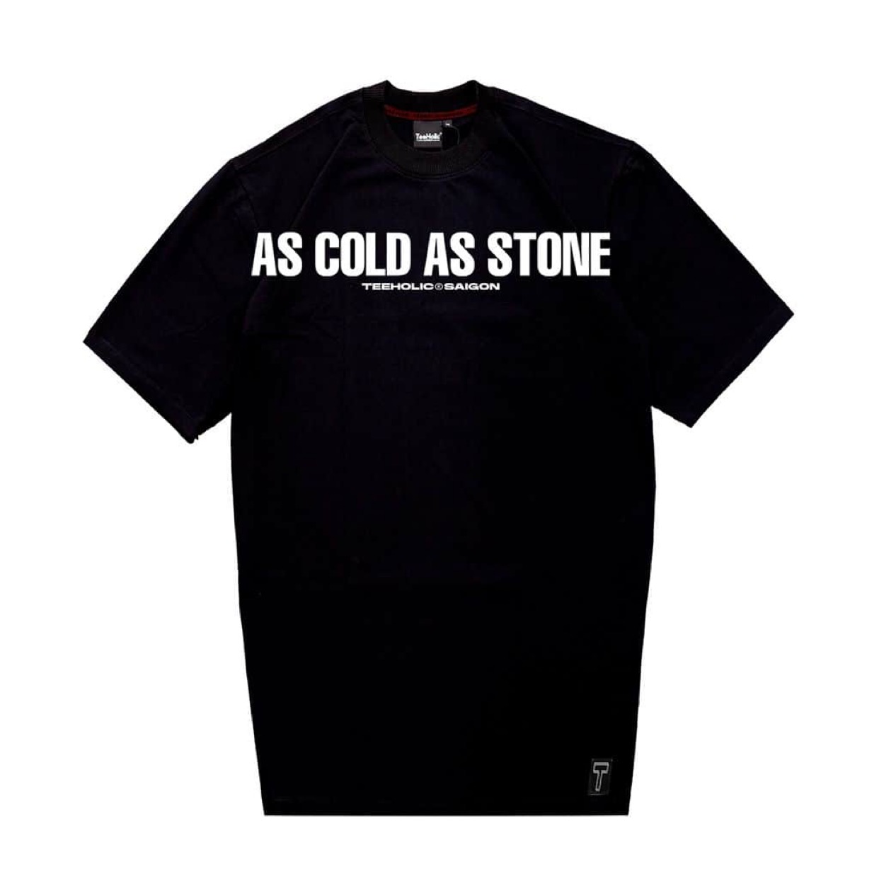 Áo Thun Nam Nữ TEEHOLIC In Chữ As Cold As Stone Màu Đen