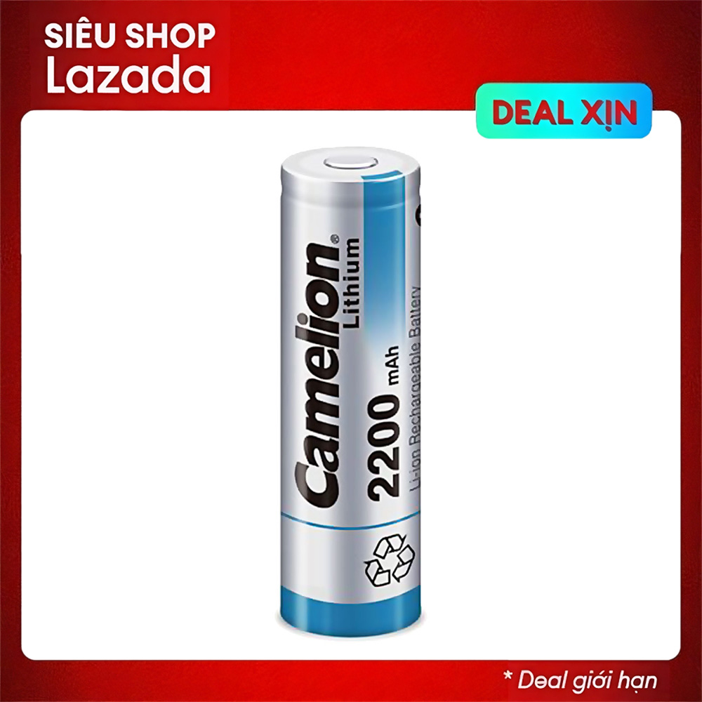 Pin sạc Camelion 3.7V dành cho đèn pin LIR 18650 - Đầu bằng hiệu suất thực cao dung lượng 2200mAh
